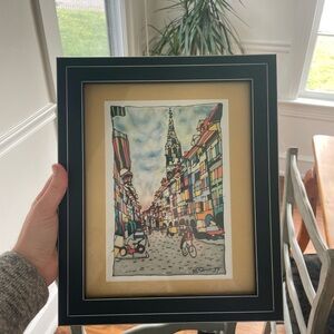 Framed Vibrant Cityscape